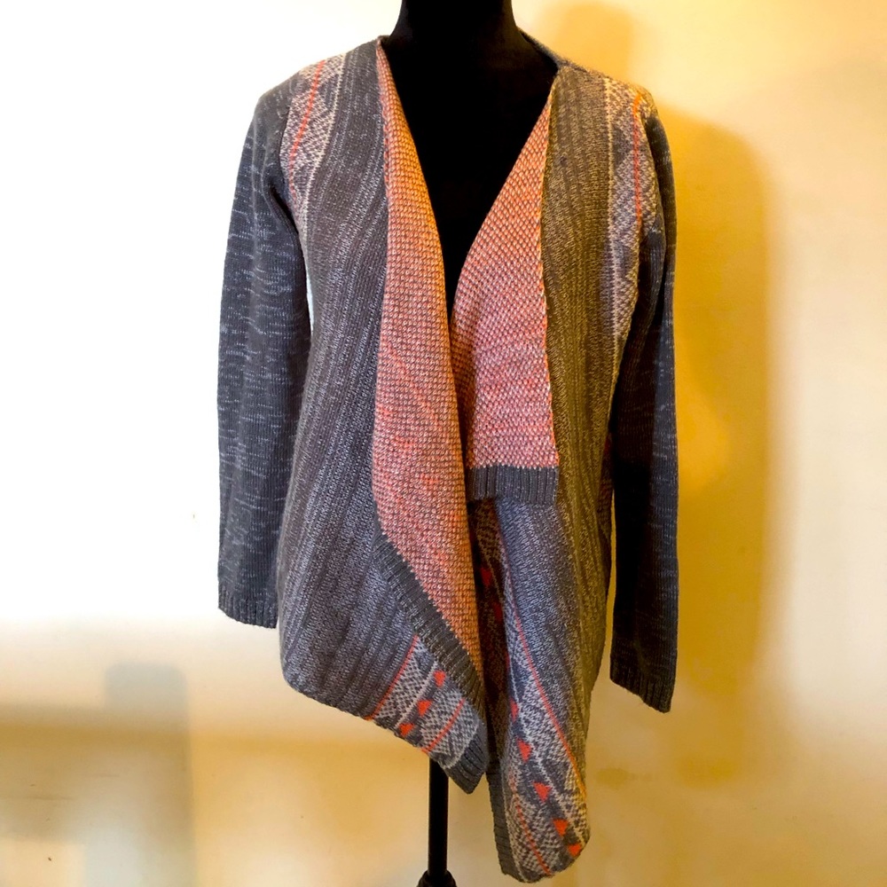 Marshall’s grey and pink Aztec cardigan sweater